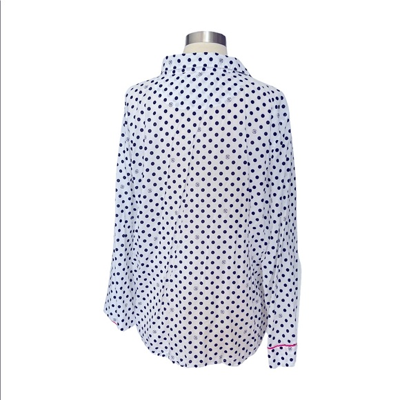 Victoria Secret Polka Dot PJ Button Down Shirt Size XL - Picture 2 of 4